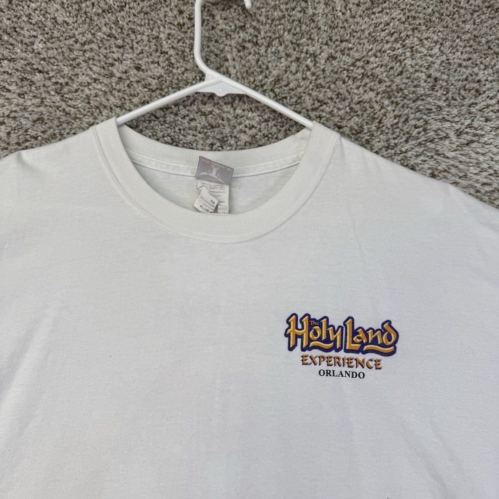 Vintage Holy Land Experience Shirt Mens XL White Orlando Graphic Tee Hanes Beefy - Picture 10 of 16